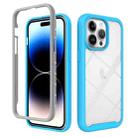 For iPhone 15 Pro Max Starry Sky Solid Color Shockproof TPU Clear PC Phone Case(Sky Blue) - 1