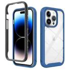 For iPhone 15 Pro Starry Sky Solid Color Shockproof TPU Clear PC Phone Case(Dark Blue) - 1