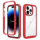 For iPhone 15 Pro Starry Sky Solid Color Shockproof TPU Clear PC Phone Case(Red) - 1