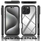 For iPhone 16 Pro Max Starry Sky Solid Color Shockproof TPU Clear PC Phone Case(Black) - 3