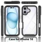 For iPhone 16 Starry Sky Solid Color Shockproof TPU Clear PC Phone Case(Dark Blue) - 3
