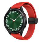 For Samsung Galaxy Watch 6 / 6 Classic Magnetic Black Buckle Slim Silicone Watch Band(Red) - 1