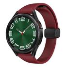 For Samsung Galaxy Watch 6 / 6 Classic Magnetic Black Buckle Slim Silicone Watch Band(Wine Red) - 1