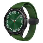 For Samsung Galaxy Watch 6 / 6 Classic Magnetic Black Buckle Slim Silicone Watch Band(Army Green) - 1