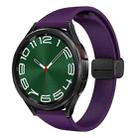 For Samsung Galaxy Watch 6 / 6 Classic Magnetic Black Buckle Slim Silicone Watch Band(Dark Purple) - 1