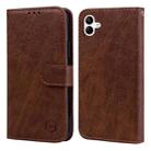 For Samsung Galaxy A04 Skin Feeling Oil Leather Texture PU + TPU Phone Case(Brown) - 1
