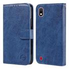 For Samsung Galaxy A10 Skin Feeling Oil Leather Texture PU + TPU Phone Case(Dark Blue) - 1