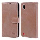 For Samsung Galaxy A10 Skin Feeling Oil Leather Texture PU + TPU Phone Case(Champagne) - 1
