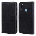 For Samsung Galaxy A11 Skin Feeling Oil Leather Texture PU + TPU Phone Case(Black) - 1