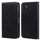For Samsung Galaxy A14 4G / A14 5G Skin Feeling Oil Leather Texture PU + TPU Phone Case(Black) - 1