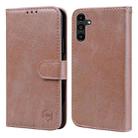 For Samsung Galaxy A14 4G / A14 5G Skin Feeling Oil Leather Texture PU + TPU Phone Case(Champagne) - 1