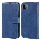 For Samsung Galaxy A22 5G Skin Feeling Oil Leather Texture PU + TPU Phone Case(Dark Blue) - 1