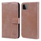 For Samsung Galaxy A22 5G Skin Feeling Oil Leather Texture PU + TPU Phone Case(Champagne) - 1