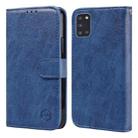 For Samsung Galaxy A31 Skin Feeling Oil Leather Texture PU + TPU Phone Case(Dark Blue) - 1