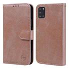 For Samsung Galaxy A31 Skin Feeling Oil Leather Texture PU + TPU Phone Case(Champagne) - 1