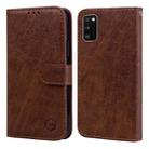 For Samsung Galaxy A41 Skin Feeling Oil Leather Texture PU + TPU Phone Case(Brown) - 1