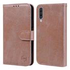 For Samsung Galaxy A50 Skin Feeling Oil Leather Texture PU + TPU Phone Case(Champagne) - 1