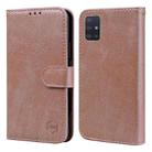 For Samsung Galaxy A51 4G Skin Feeling Oil Leather Texture PU + TPU Phone Case(Champagne) - 1