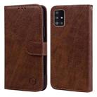 For Samsung Galaxy A51 5G Skin Feeling Oil Leather Texture PU + TPU Phone Case(Brown) - 1