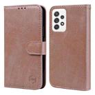 For Samsung Galaxy A52 5G Skin Feeling Oil Leather Texture PU + TPU Phone Case(Champagne) - 1
