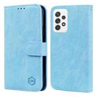 For Samsung Galaxy A52 5G Skin Feeling Oil Leather Texture PU + TPU Phone Case(Light Blue) - 1