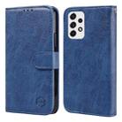 For Samsung Galaxy A53 5G Skin Feeling Oil Leather Texture PU + TPU Phone Case(Dark Blue) - 1