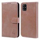 For Samsung Galaxy A71 5G Skin Feeling Oil Leather Texture PU + TPU Phone Case(Champagne) - 1