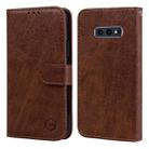 For Samsung Galaxy S10E Skin Feeling Oil Leather Texture PU + TPU Phone Case(Brown) - 1