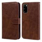 For Samsung Galaxy S20 Skin Feeling Oil Leather Texture PU + TPU Phone Case(Brown) - 1