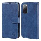 For Samsung Galaxy S20 FE 4G / 5G Skin Feeling Oil Leather Texture PU + TPU Phone Case(Dark Blue) - 1