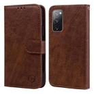 For Samsung Galaxy S20 FE 4G / 5G Skin Feeling Oil Leather Texture PU + TPU Phone Case(Brown) - 1