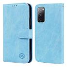 For Samsung Galaxy S20 FE 4G / 5G Skin Feeling Oil Leather Texture PU + TPU Phone Case(Light Blue) - 1