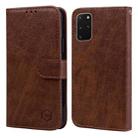 For Samsung Galaxy S20+ Skin Feeling Oil Leather Texture PU + TPU Phone Case(Brown) - 1