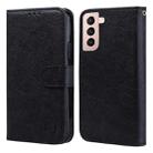 For Samsung Galaxy S21+ Skin Feeling Oil Leather Texture PU + TPU Phone Case(Black) - 1