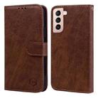 For Samsung Galaxy S21+ Skin Feeling Oil Leather Texture PU + TPU Phone Case(Brown) - 1