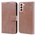 For Samsung Galaxy S21+ Skin Feeling Oil Leather Texture PU + TPU Phone Case(Champagne) - 1