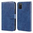 For Samsung Galaxy S21 Ultra Skin Feeling Oil Leather Texture PU + TPU Phone Case(Dark Blue) - 1