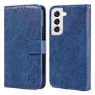 For Samsung Galaxy S22 Skin Feeling Oil Leather Texture PU + TPU Phone Case(Dark Blue) - 1