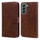 For Samsung Galaxy S22+ Skin Feeling Oil Leather Texture PU + TPU Phone Case(Brown) - 1