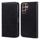 For Samsung Galaxy S22 Ultra Skin Feeling Oil Leather Texture PU + TPU Phone Case(Black) - 1