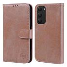 For Samsung Galaxy S23+ 5G Skin Feeling Oil Leather Texture PU + TPU Phone Case(Champagne) - 1