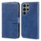 For Samsung Galaxy S23 Ultra Skin Feeling Oil Leather Texture PU + TPU Phone Case(Dark Blue) - 1