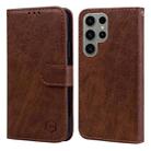 For Samsung Galaxy S23 Ultra Skin Feeling Oil Leather Texture PU + TPU Phone Case(Brown) - 1