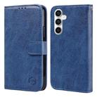 For Samsung Galaxy S23 FE Skin Feeling Oil Leather Texture PU + TPU Phone Case(Dark Blue) - 1