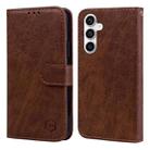 For Samsung Galaxy S23 FE Skin Feeling Oil Leather Texture PU + TPU Phone Case(Brown) - 1