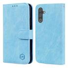 For Samsung Galaxy A24 4G / A25 5G Skin Feeling Oil Leather Texture PU + TPU Phone Case(Light Blue) - 1