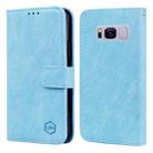For Samsung Galaxy S8+ Skin Feeling Oil Leather Texture PU + TPU Phone Case(Light Blue) - 1