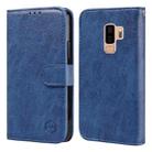 For Samsung Galaxy S9+ Skin Feeling Oil Leather Texture PU + TPU Phone Case(Dark Blue) - 1