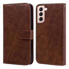 For Samsung Galaxy S21 Skin Feeling Oil Leather Texture PU + TPU Phone Case(Brown) - 1