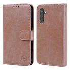 For Samsung Galaxy A24 4G Skin Feeling Oil Leather Texture PU + TPU Phone Case(Champagne) - 1